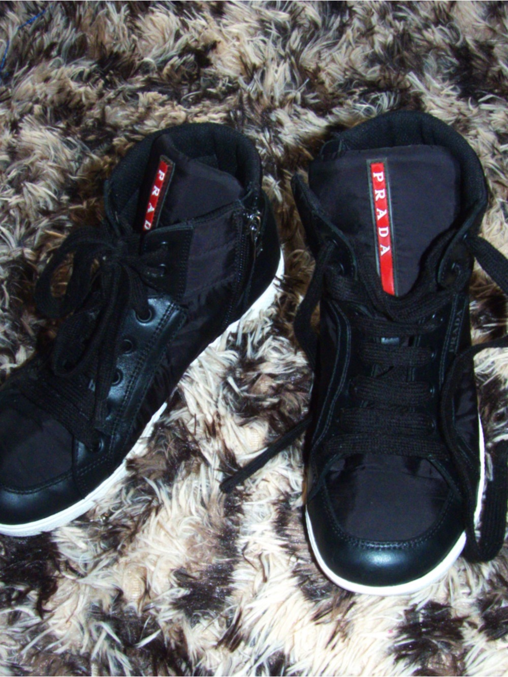Vintage 2000s Prada Black High-Top Sneakers
